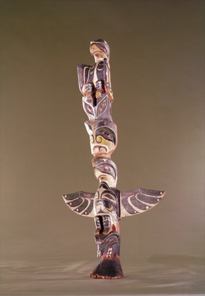 Detail of Tinglit Bird Clan totem pole by American School