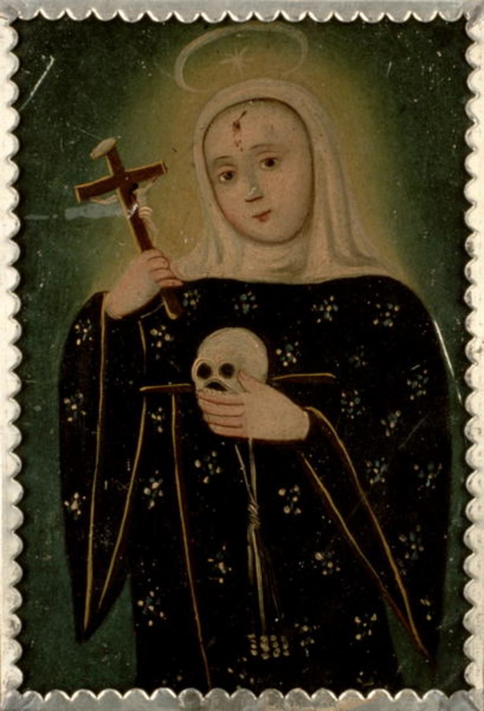 Detail of St. Rita de Casia by Mexican School