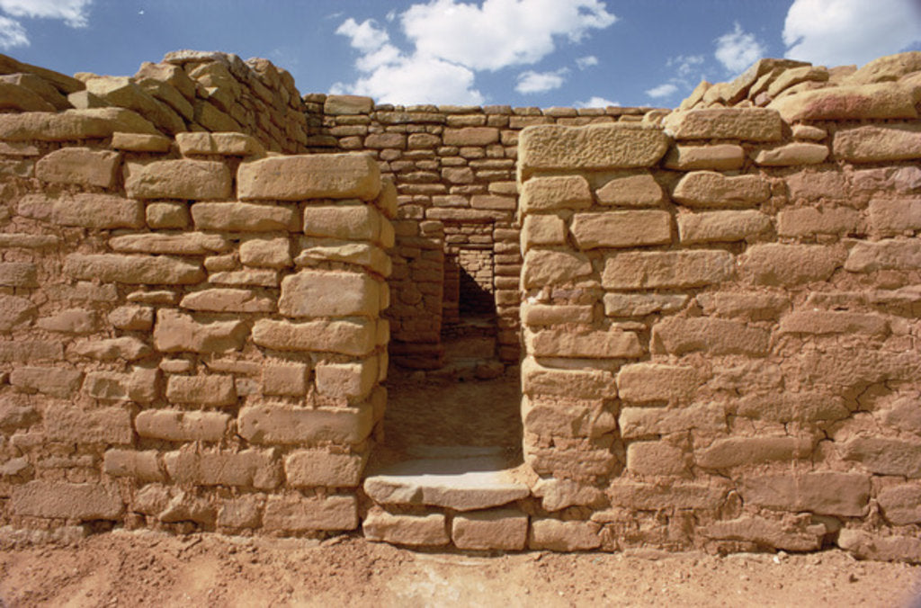 Detail of Remains of Pueblo Indian dwellings, built 11th-14th century by Anonymous