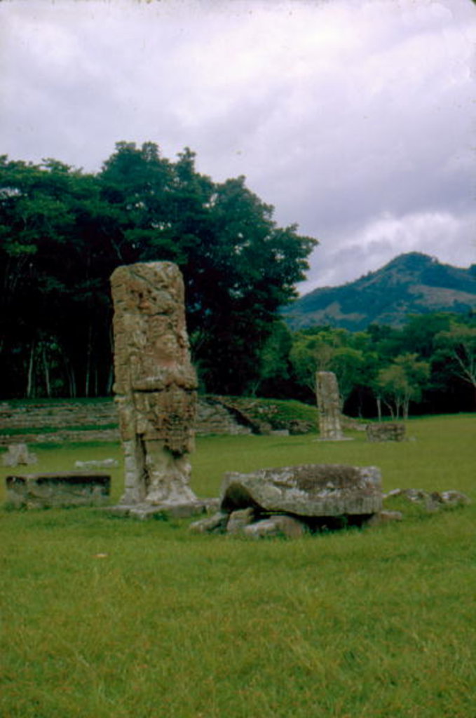 Detail of Stele in forecourt of Central Plaza by Mayan Mayan