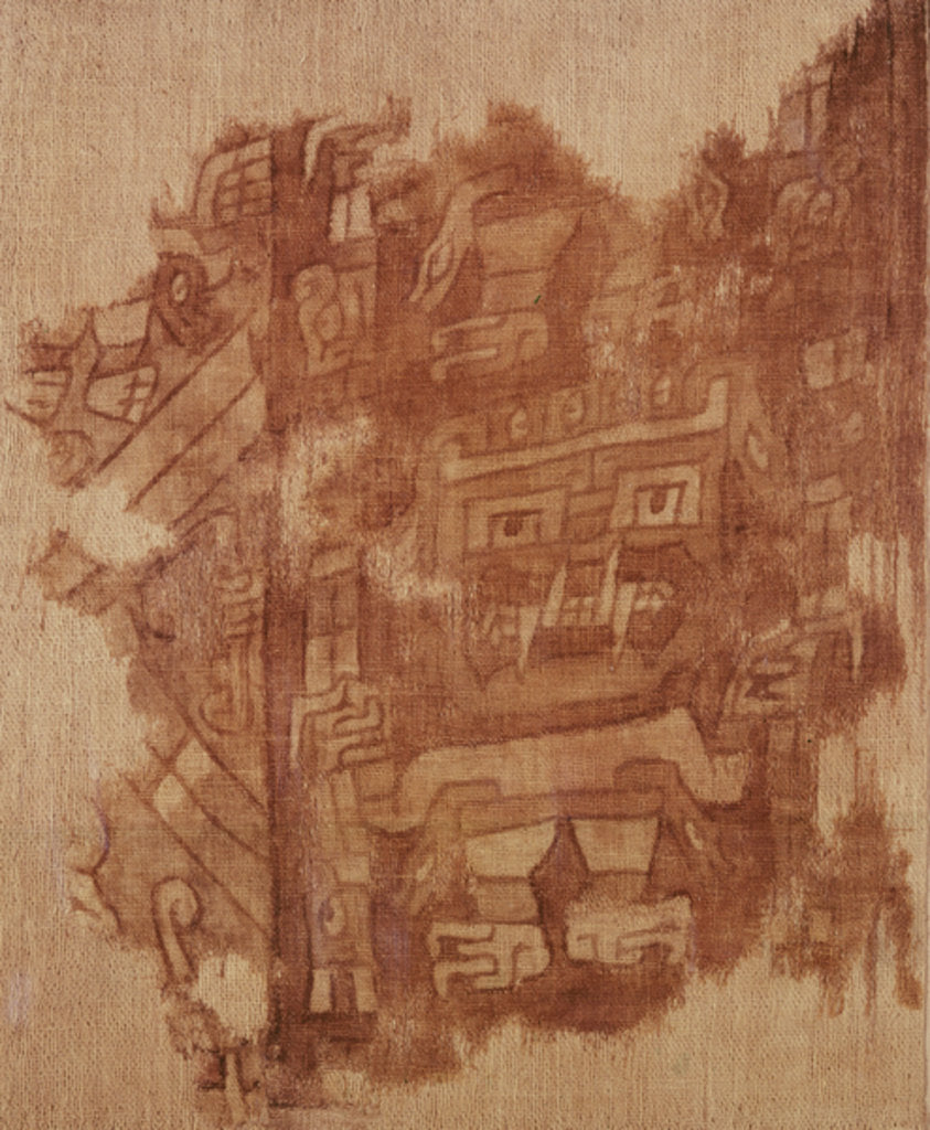 Detail of Wool fragment with god figures, Nazca Culture by Culture Nazca