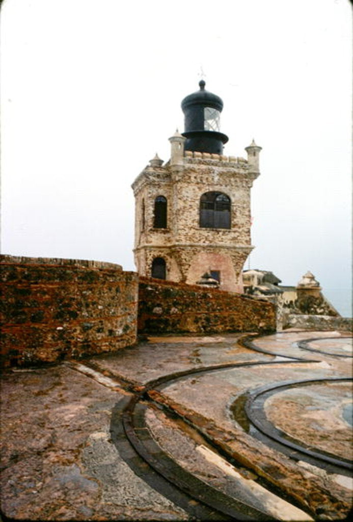 Detail of View of battlements and lighthouse by Anonymous