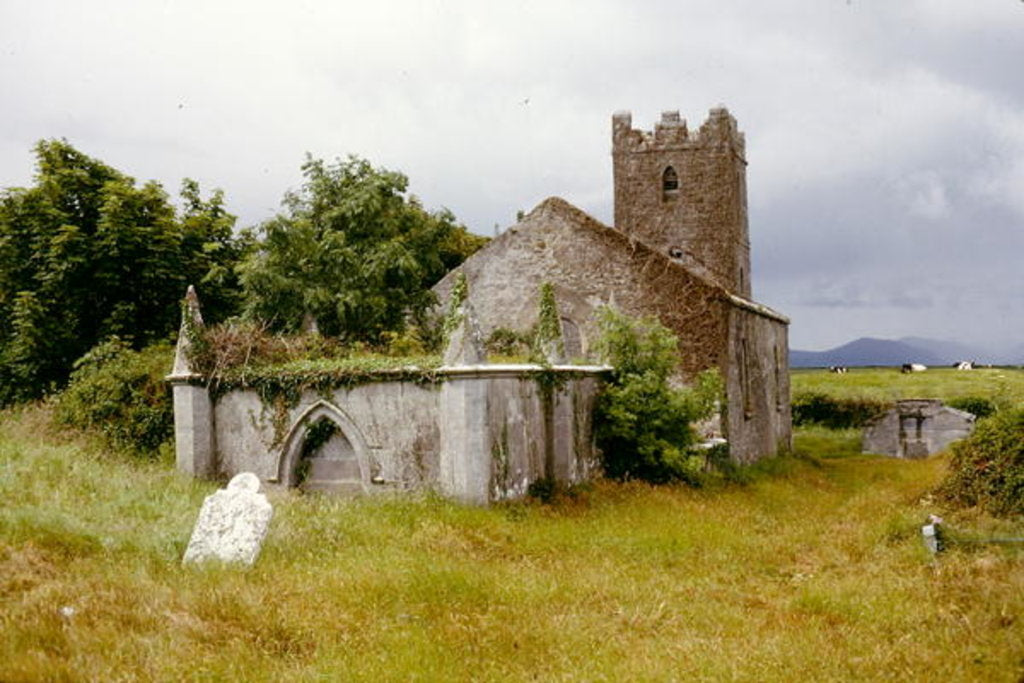 Detail of Medieval church and churchyard by Anonymous
