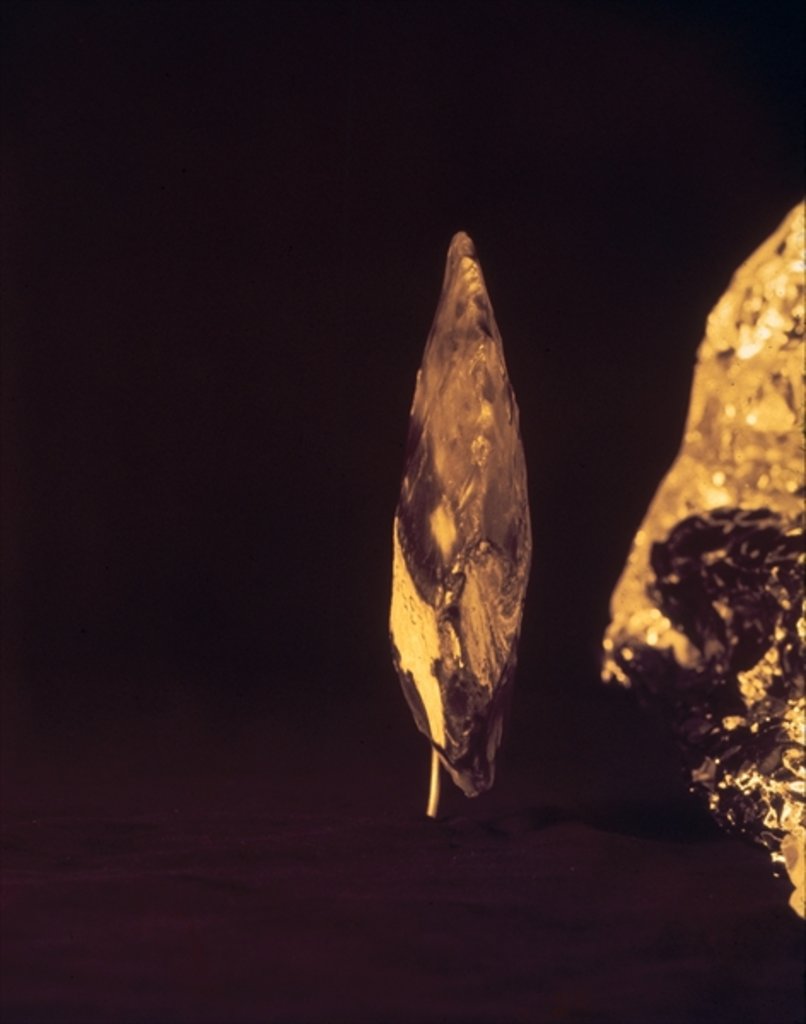 Detail of Knapped axe or spear head by Paleolithic Paleolithic