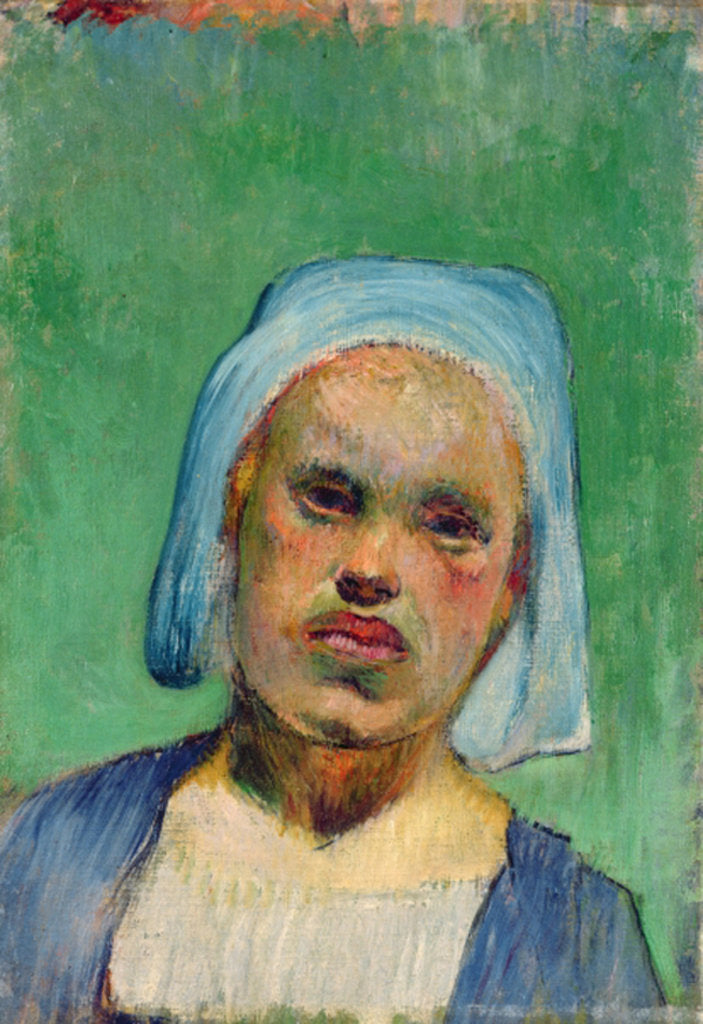 Detail of Head of a Breton by Paul Gauguin