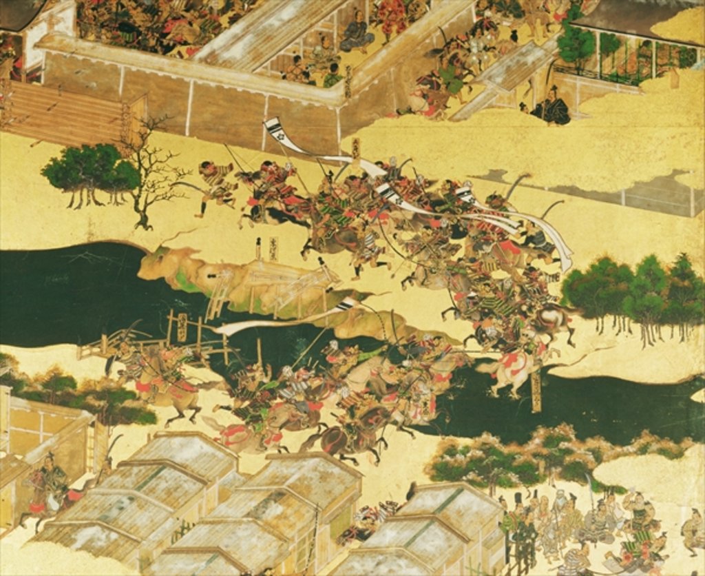 Detail of The Battle of Hogen from a screen, Momayama Period by School Japanese