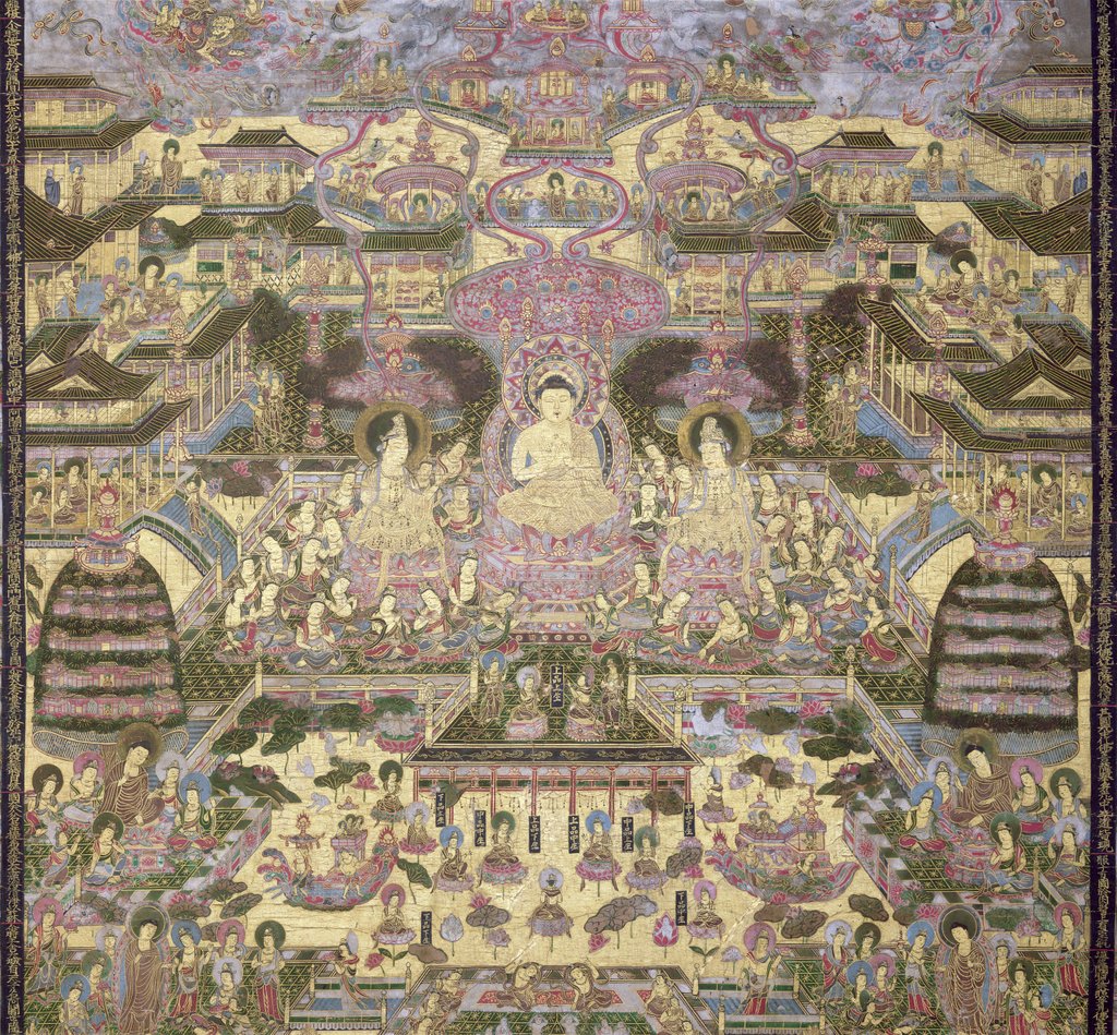 Detail of Depiction of Spiritual and Material Worlds by Japanese School