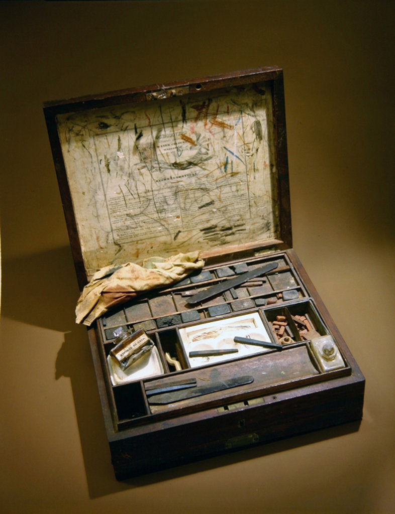 Detail of Paintbox of John James Audubon by American School