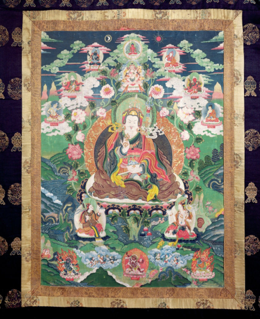 Detail of Tanka of Padmasambhava, c.749 AD by School Tibetan