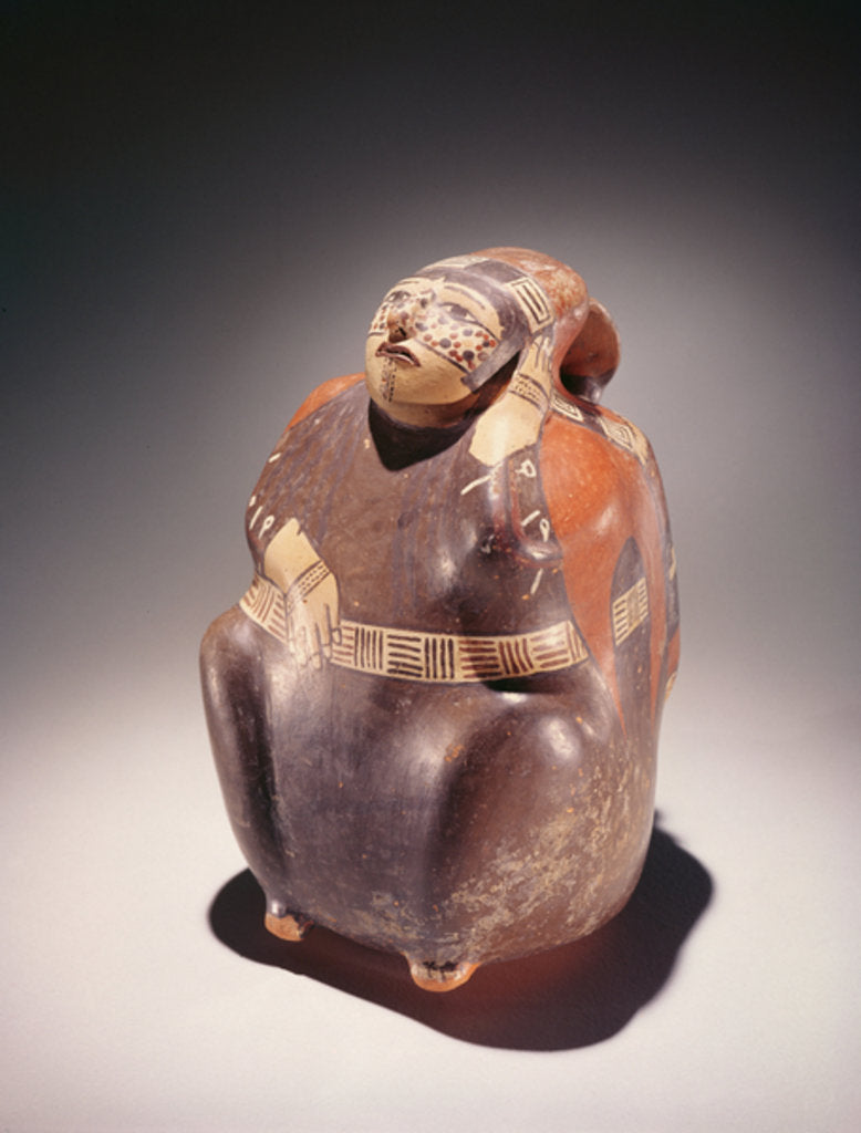 Detail of Pottery cocoa picker, Nazca Culture by School Peruvian
