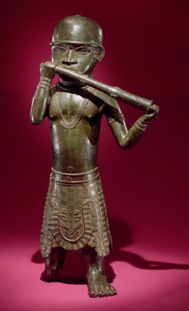 Detail of Hornblower, from Benin, Nigeria by Edo Culture