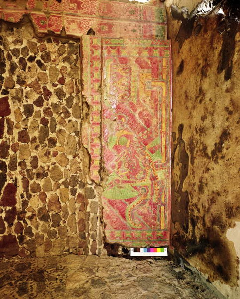 Detail of Mural of feathered Serpent by Teotihuacan Teotihuacan