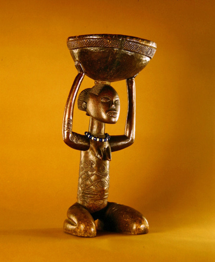 Detail of Stoolwith a kneeling female caryatid, Democratic Republic of the Congo by African School