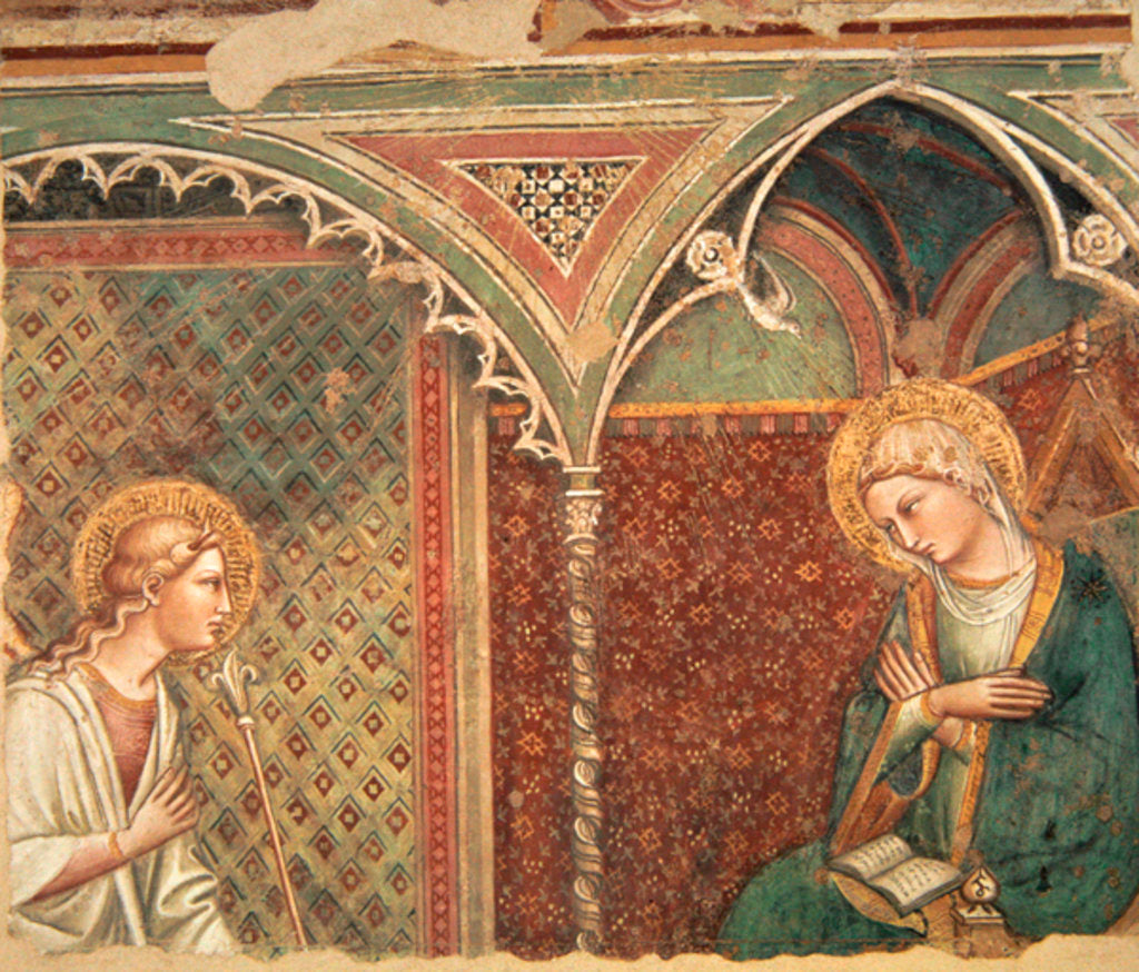 Detail of The Annunciation, late 14th century by Aretino Luca Spinello or Spinelli