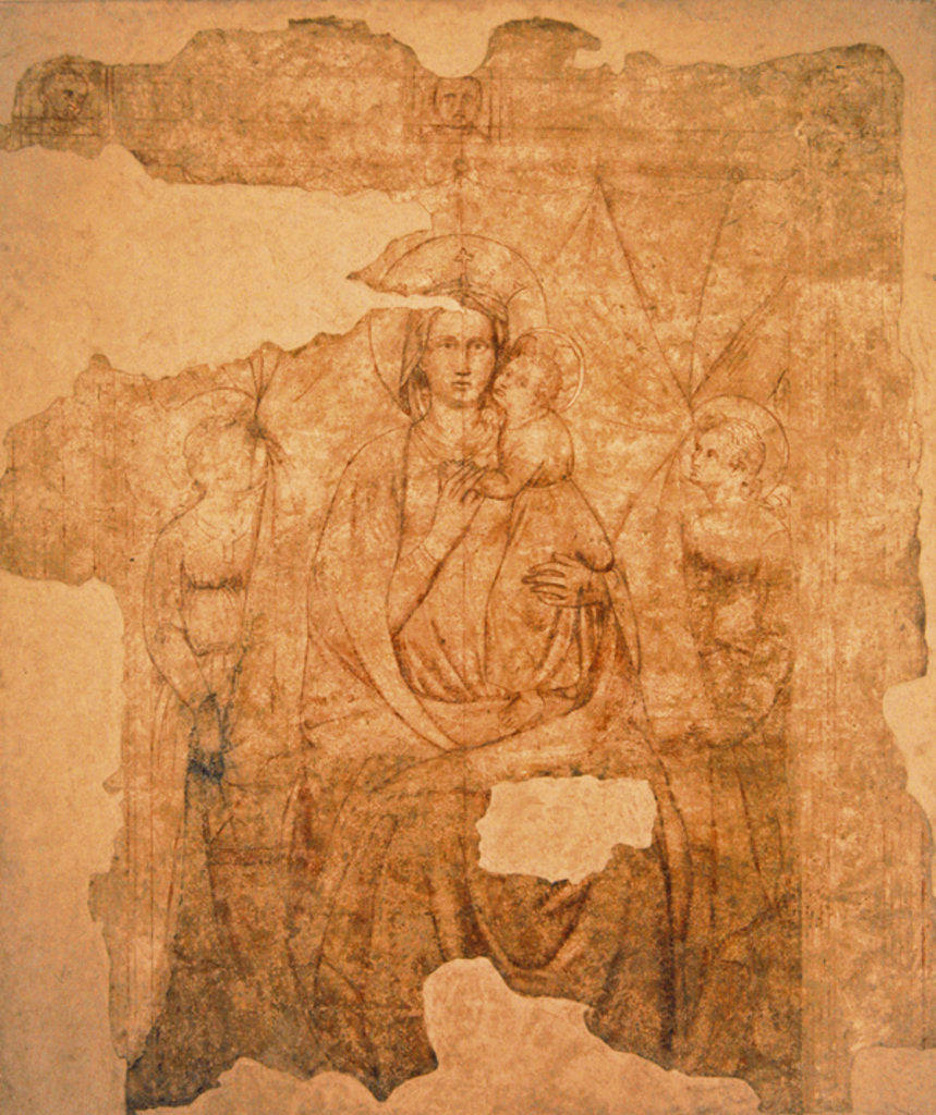 Detail of Madonna and Child Enthroned, drawing for a fresco by Paolo di Stefano Badaloni Schiavo