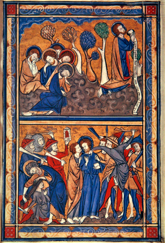 Detail of The Agony in the Garden and the Betrayal of Christ by English School