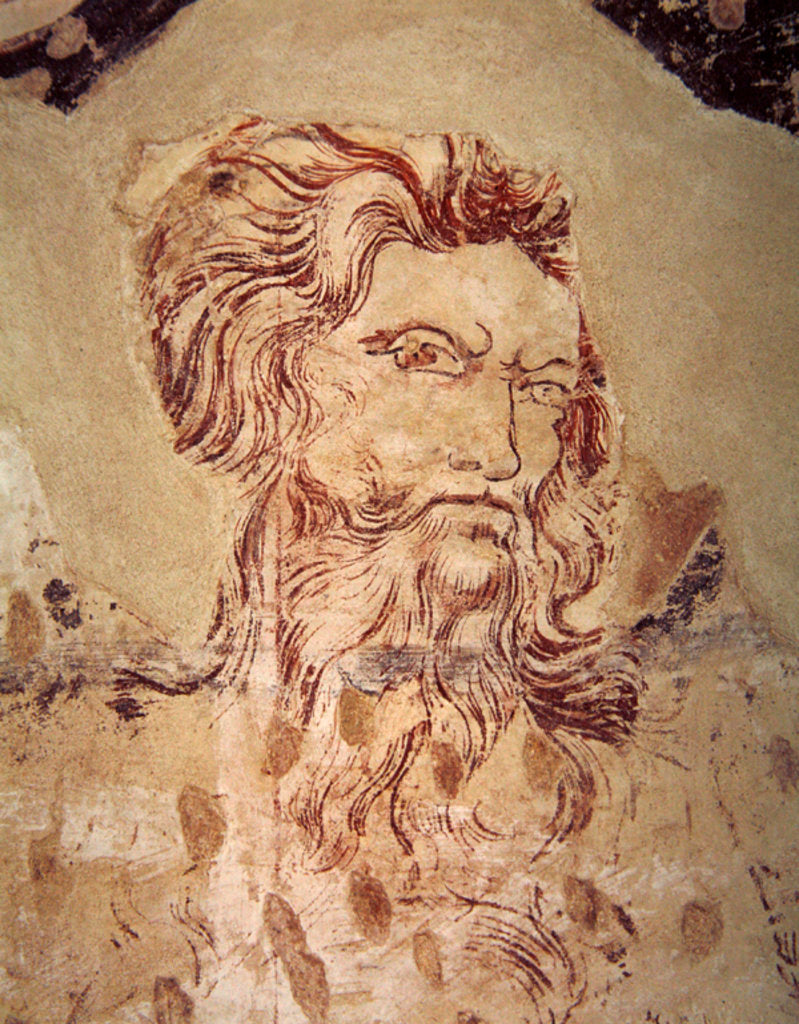 Detail of Detail of St Onuphrius and scene from his life by Master of the Fogg Pieta