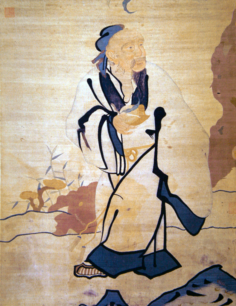 Detail of Detail of an immortal holding a peach by Ming Dynasty Chinese School