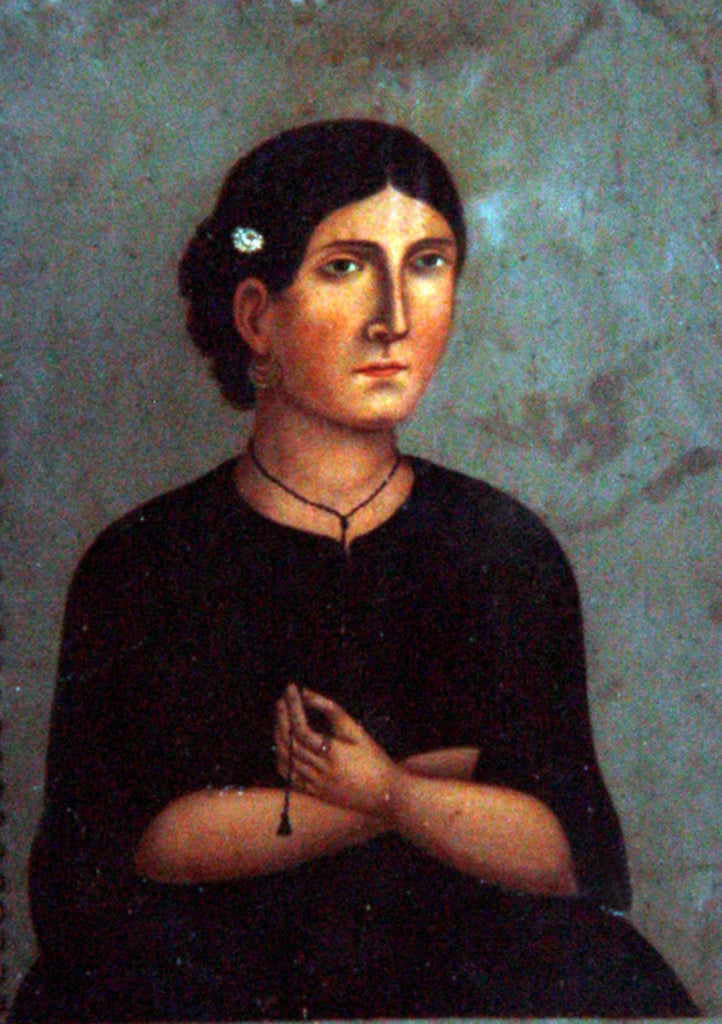 Detail of Portrait, mid 19th century by Mexican School