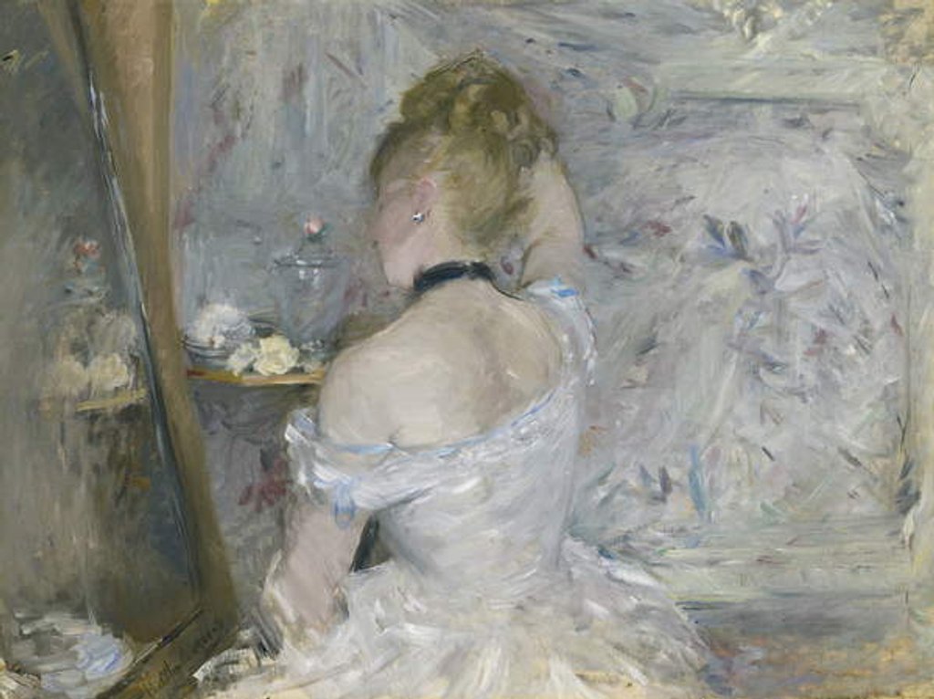Detail of Femme à sa toilette, 1875-80 by Berthe Morisot
