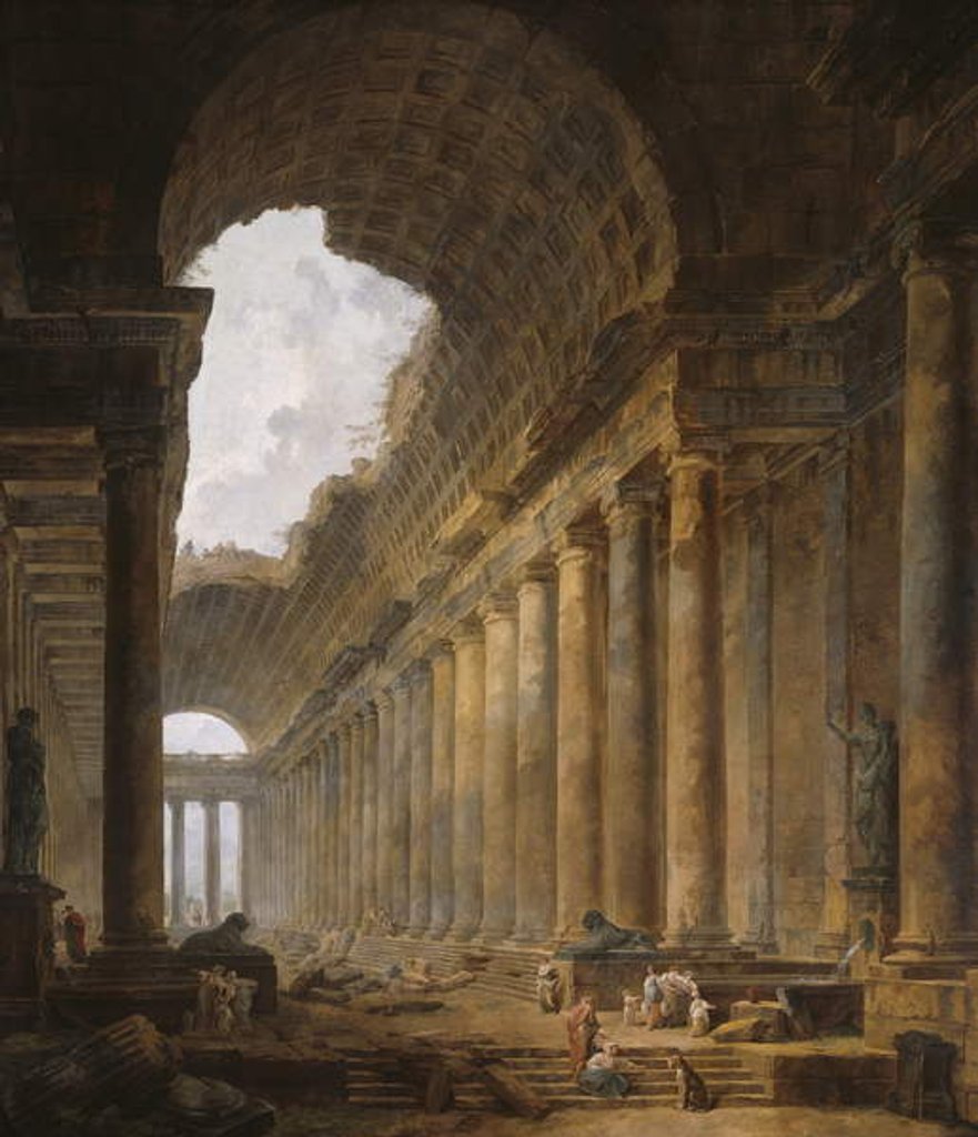 Detail of The Old Temple, 1787-88 by Hubert Robert