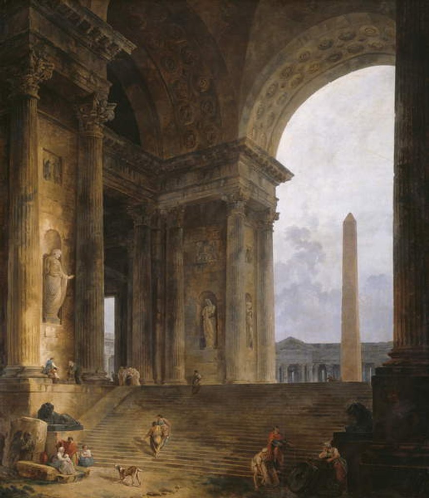 Detail of The Obelisk, 1787-88 by Hubert Robert