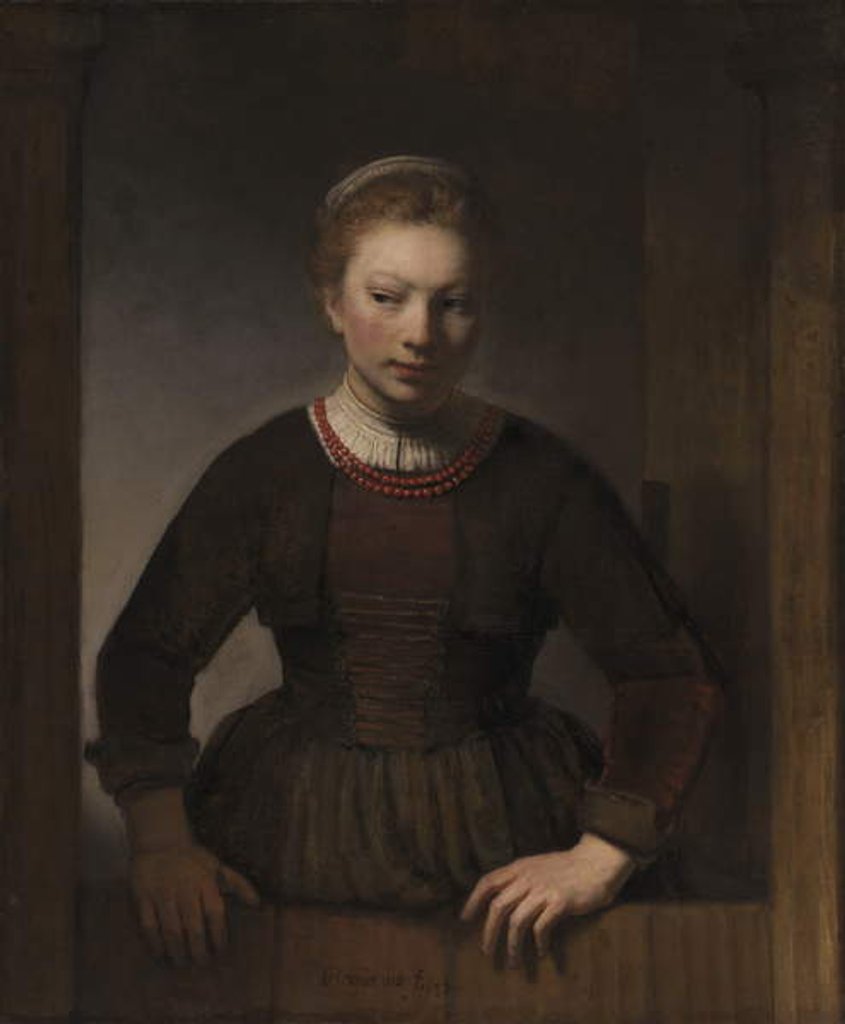 Detail of Young Woman at an Open Half-Door, 1645 by Rembrandt Harmensz. van Rijn