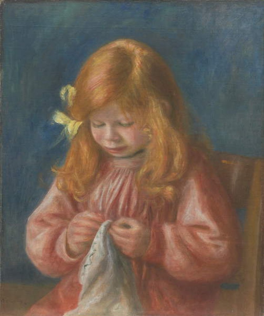Detail of Jean Renoir Sewing, 1899-1900 by Pierre Auguste Renoir