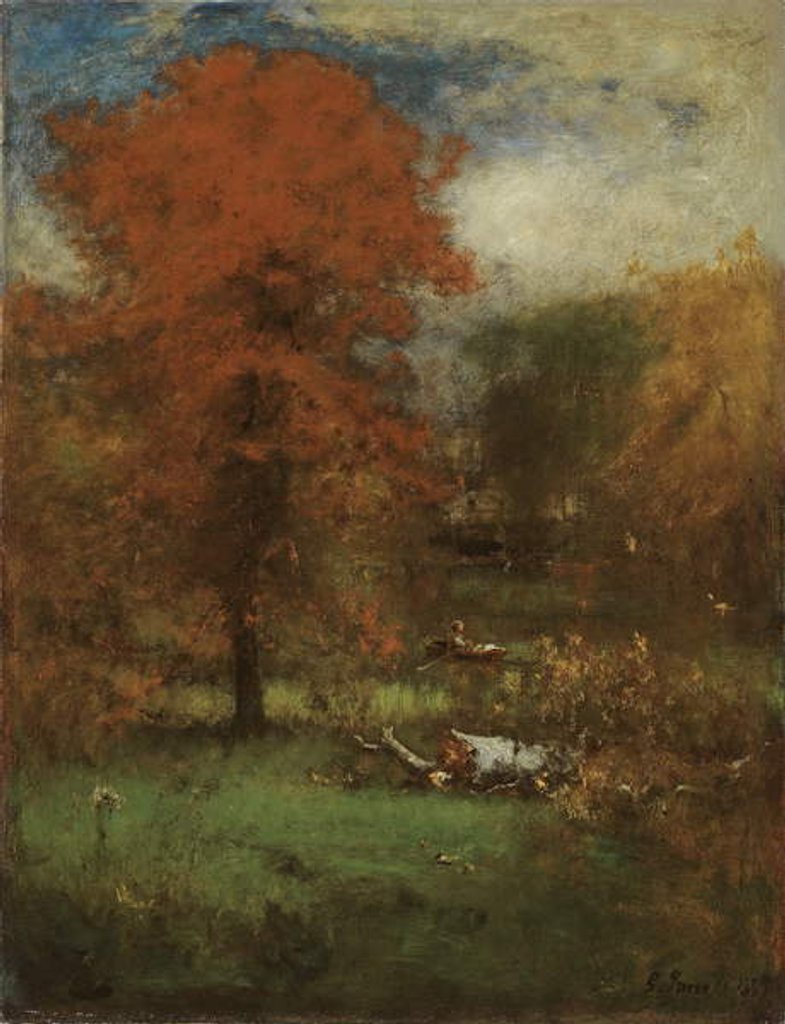 Detail of The Mill Pond, 1889 by George Snr. Inness