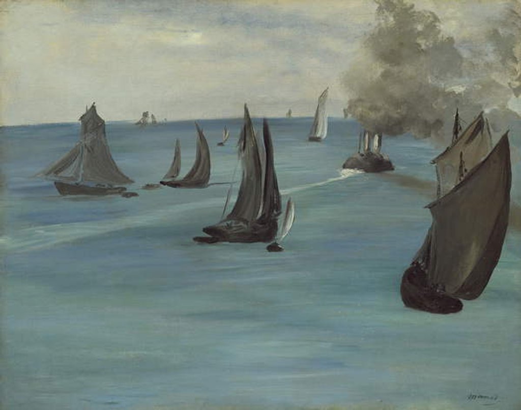 Detail of Steamboat Leaving Boulogne, 1864 by Edouard Manet