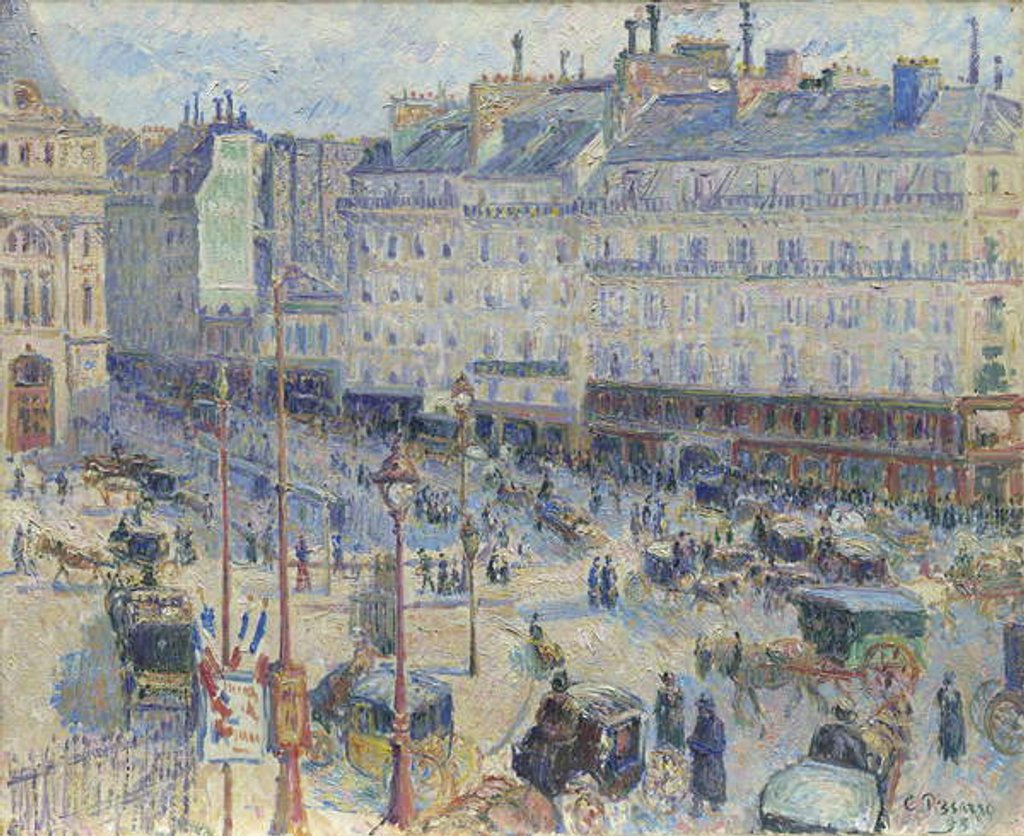 Detail of The Place du Havre, Paris, 1893 by Camille Pissarro