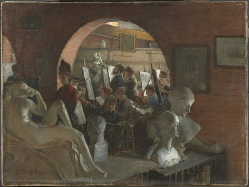 Detail of An Alcove in the Art Students' League, 1888 by Charles Courtney Curran