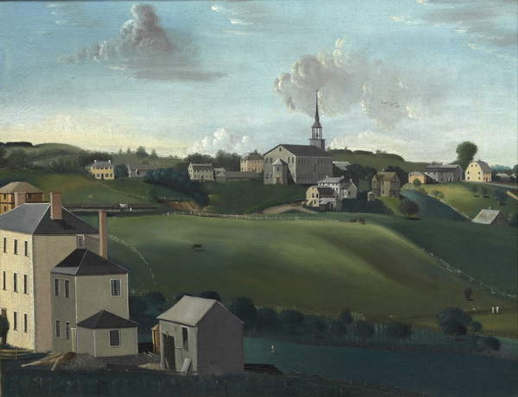 Detail of Meetinghouse Hill, Roxbury, Massachusetts, 1799 by John Ritto Penniman