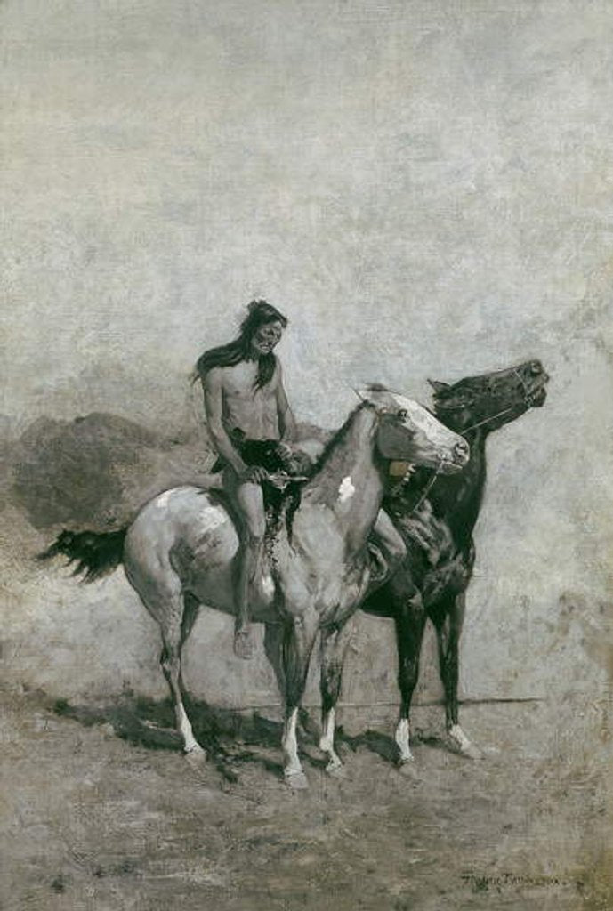 Detail of The Fire-Eater Slung His Victim Across His Pony, c.1900 by Frederic Remington