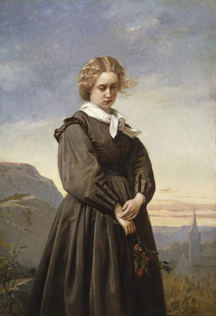 Detail of Love's Melancholy, 1866 by Constant Mayer
