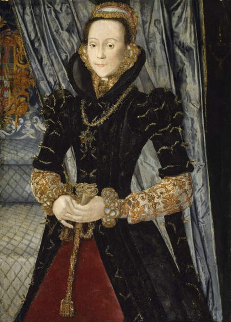 Detail of Portrait of a Lady of the Wentworth Family, 1563 by Hans Eworth or Ewoutsz