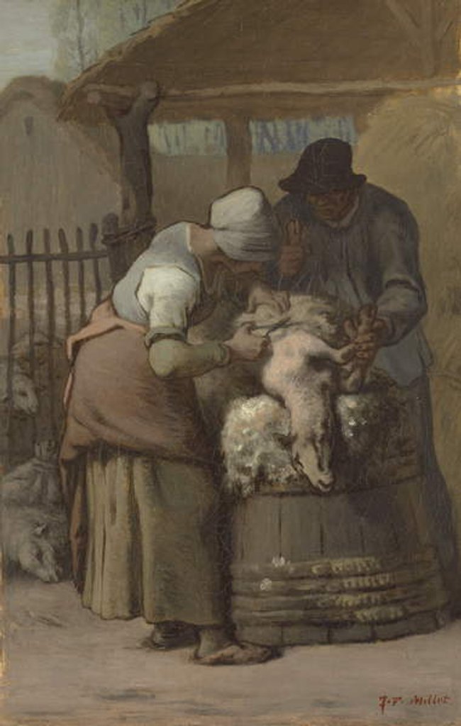 Detail of The Sheepshearers, 1857-61 by Jean-Francois Millet