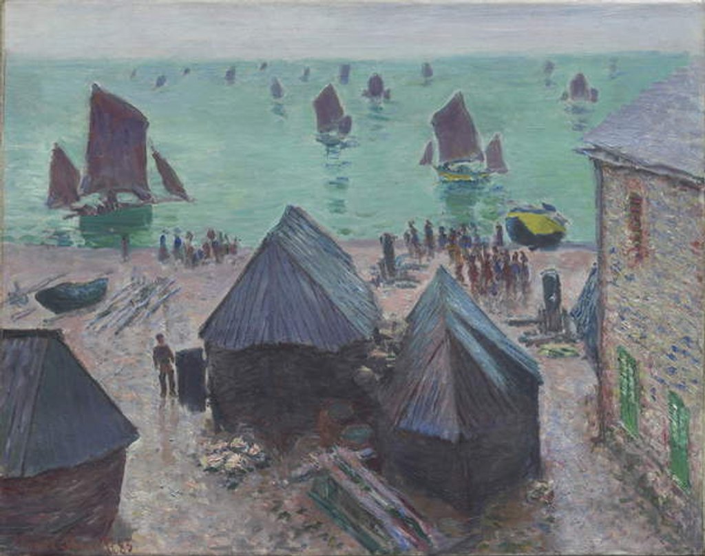 Detail of The Departure of the Boats, Étretat, 1885 by Claude Monet