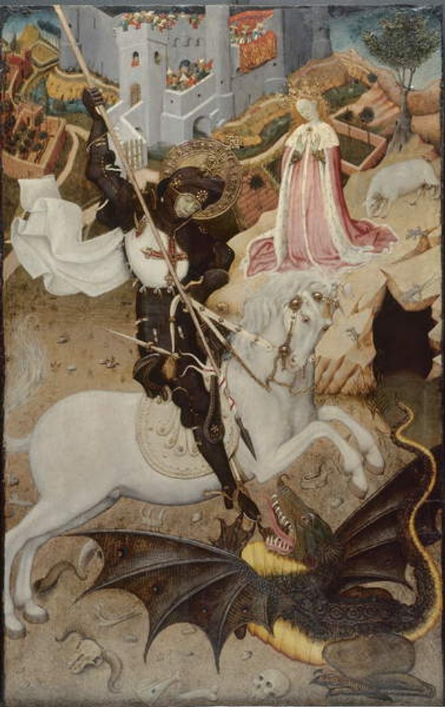 Detail of Saint George Killing the Dragon, 1434-35 by Bernardo Martorell
