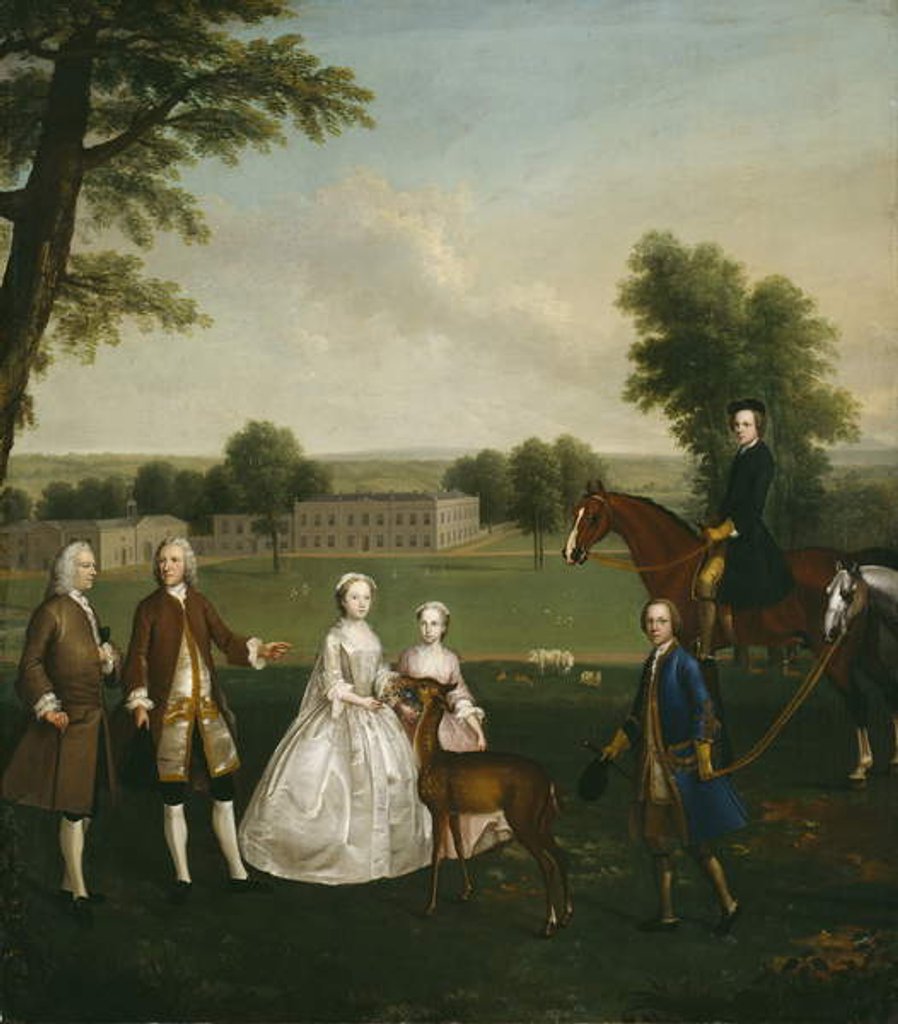 Detail of Thomas Lister and Family at Gisburne Park, 1740-41 by Arthur Devis