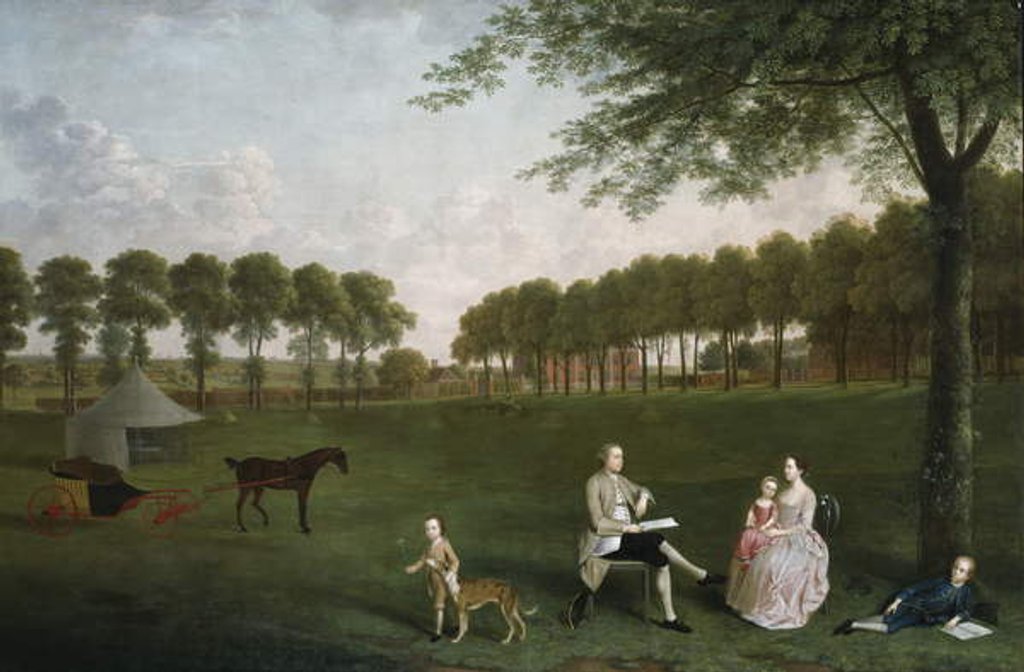 Detail of Sir John Shaw and his Family in the Park at Eltham Lodge, Kent, 1761 by Arthur Devis