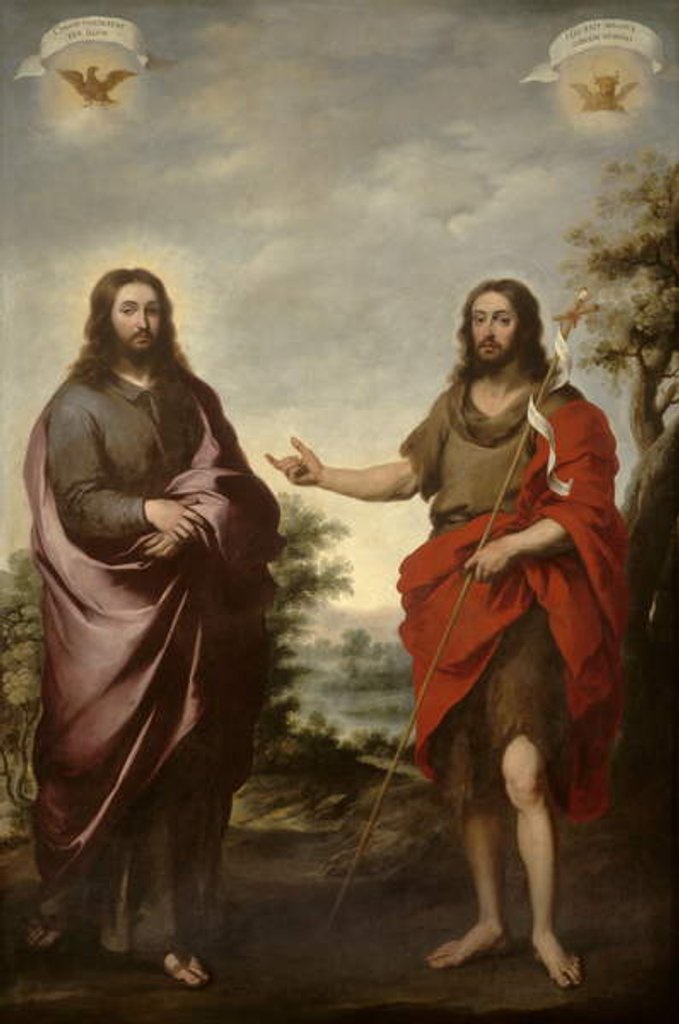 Detail of Saint John the Baptist Pointing to Christ, c.1655 by Bartolome Esteban Murillo