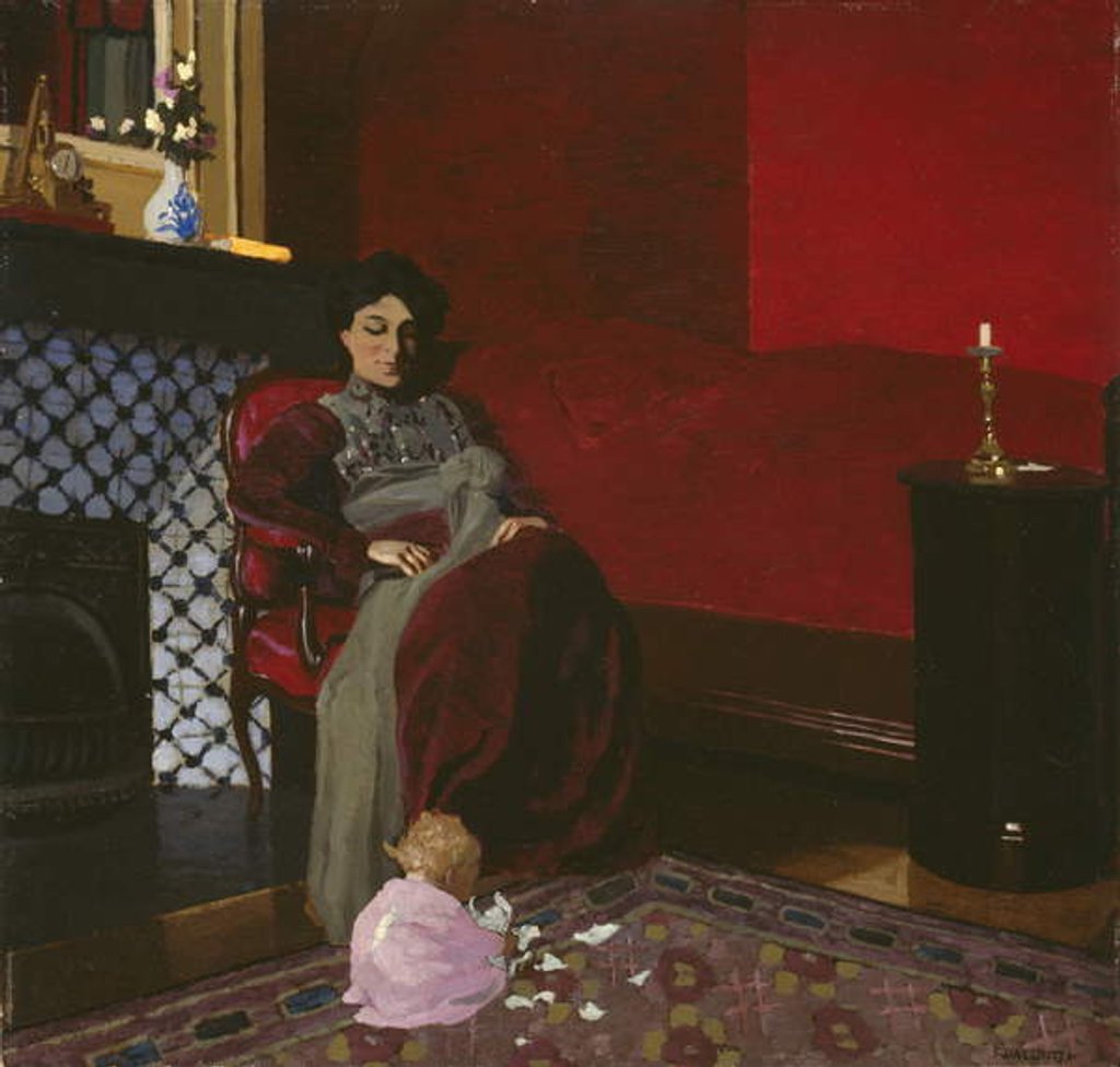Detail of Madame Vallotton and her Niece, Germaine Aghion, 1899 by Felix Edouard Vallotton