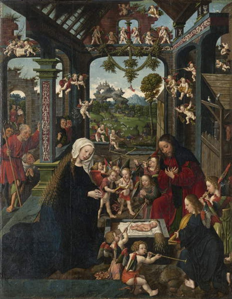 Detail of The Adoration of the Christ Child, c.1515 by Jacob Cornelisz van Oostsanen