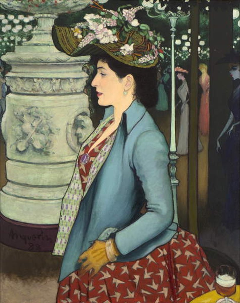 Detail of An Elegant Woman at the Élysée Montmartre, 1888 by Louis Anquetin