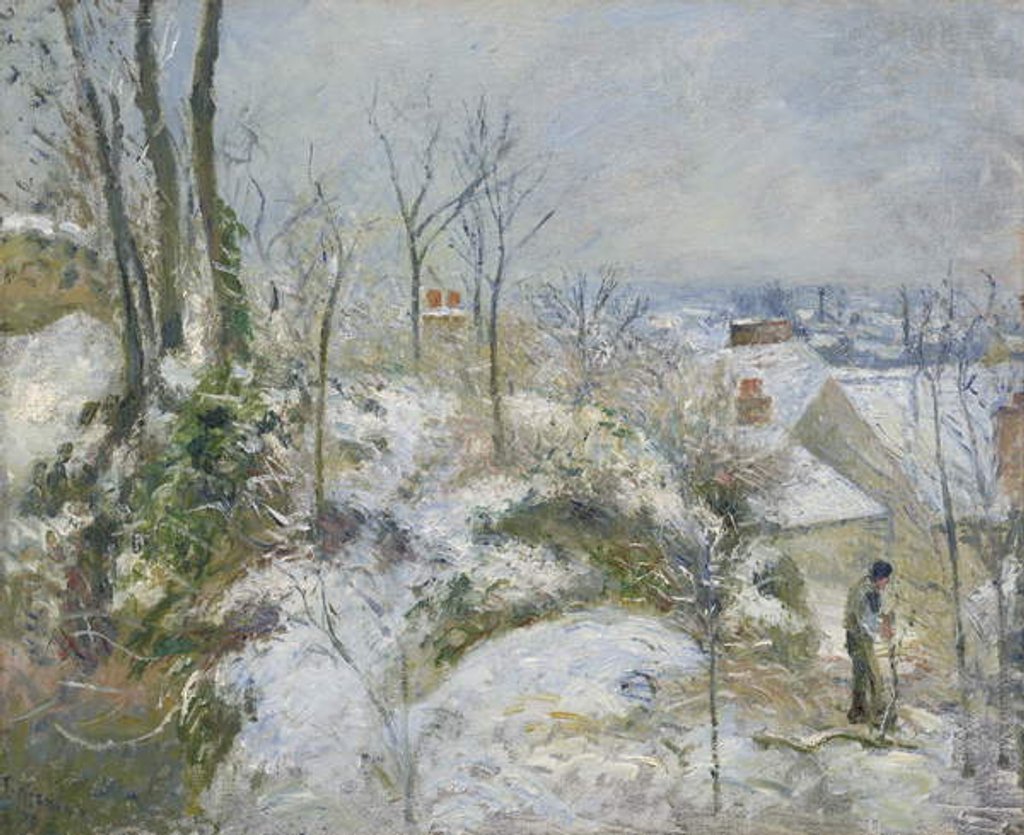 Detail of Rabbit Warren at Pontoise, Snow, 1879 by Camille Pissarro