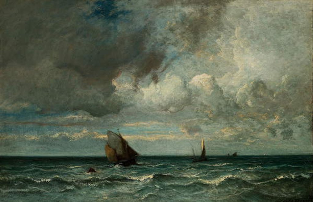 Detail of Barks Fleeing Before the Storm, 187075 by Jules Dupre