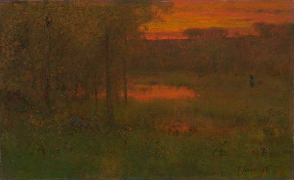 Detail of Landscape, Sunset, 188789 by George Snr. Inness