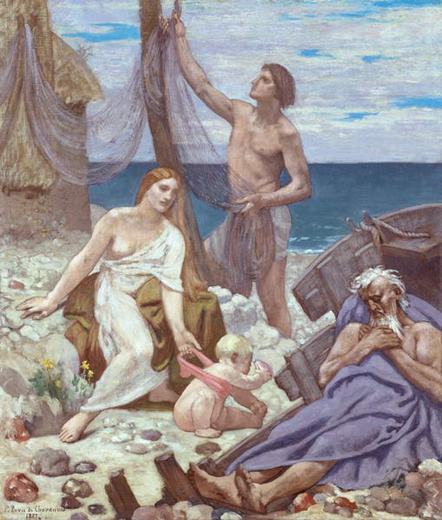 Detail of The Fisherman's Family, 1887 by Pierre Puvis de Chavannes