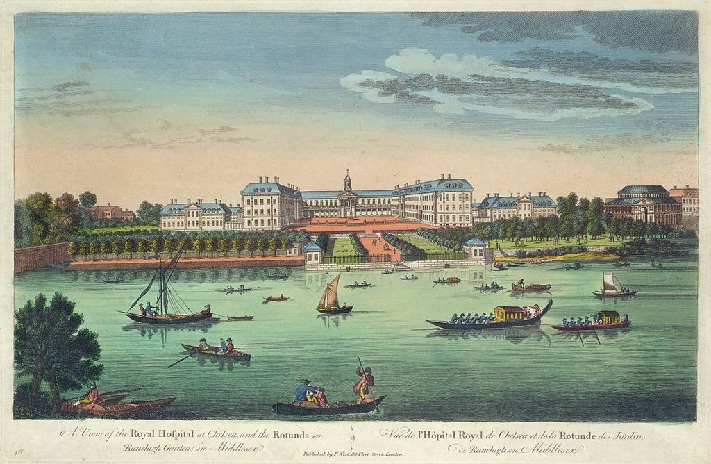 Detail of A View of the Royal Hospital at Chelsea and the Rotunda in Ranelaigh Gardens, pub. by Robert Sayer, 1751 by Thomas Bowles